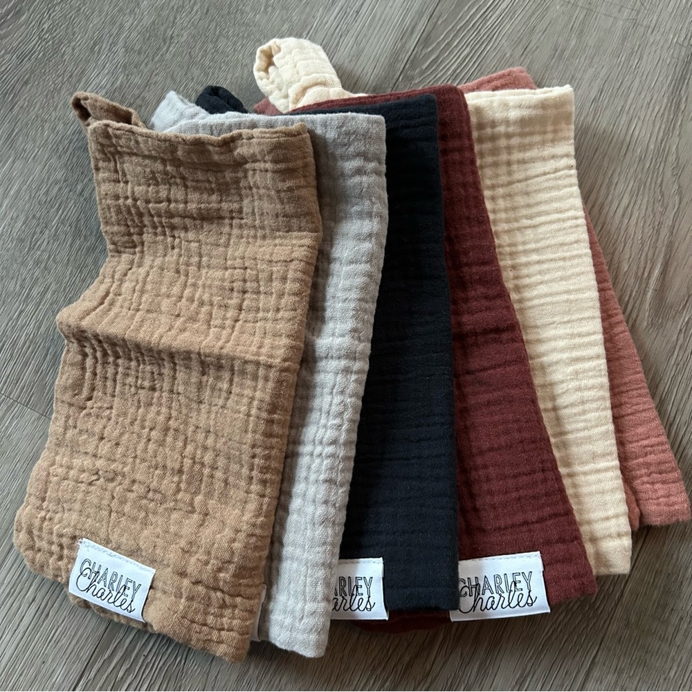 Baby Bib Set - Neutral Multi-Color Muslin Bibs